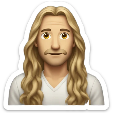 a guy with long hair that kind of looks like mogly sticker