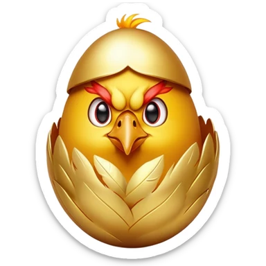 Chicken with fiery eyes + golden egg in claws
— The chicken looks like it just escaped from a casino in hell. There's excitement in her eyes, an egg in her claws, and "x5?" or "??x" on it. It's a mix of aggression and the promise of wealth. Pure dopamine. sticker