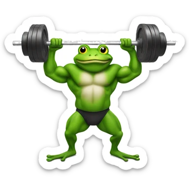 Bodybuilding frog sticker