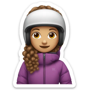 Girl long curly brown hair white skin and mini pincher on snowboard sticker