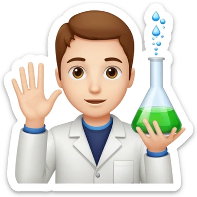 student raising hand with chemistry flask, asking about valency sticker