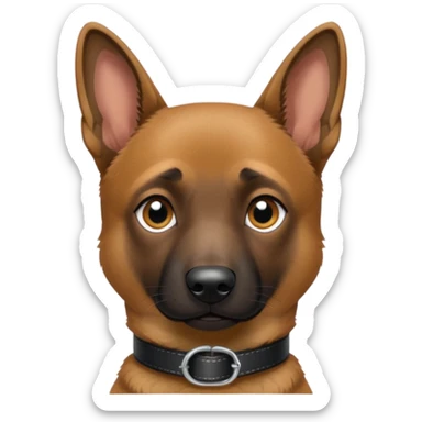 Belgian malinois dog in collar sticker