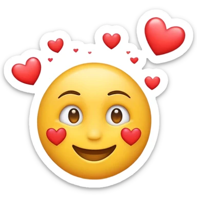 Emoji with its eyes as hearts shooting out sticker