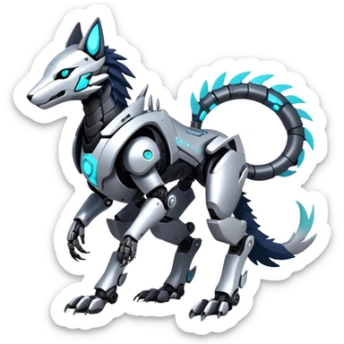 Modern Futuristic Cyborg-Vernid-Sergal-Trico-Protogen-Robot-species by LiLaiRa full body sticker