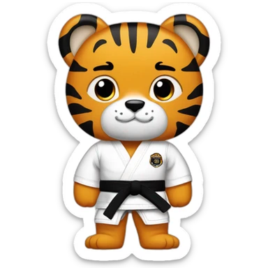 Tiger jiu-jitsu black belt with his arms crossed sticker