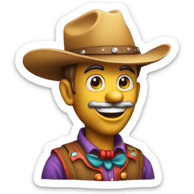 Cowboy clown sticker