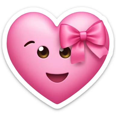Heart with a pink bow  sticker