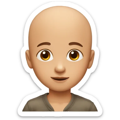 A little kid has no hair sticker