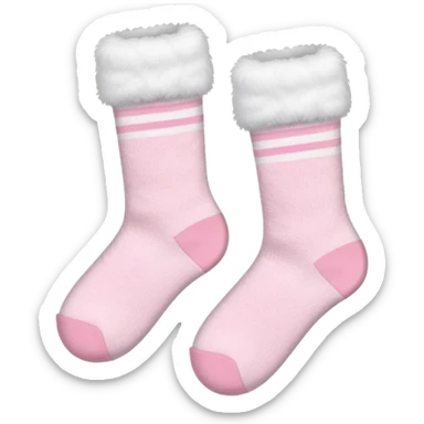 White terry socks with powder pink straps, cute sticker