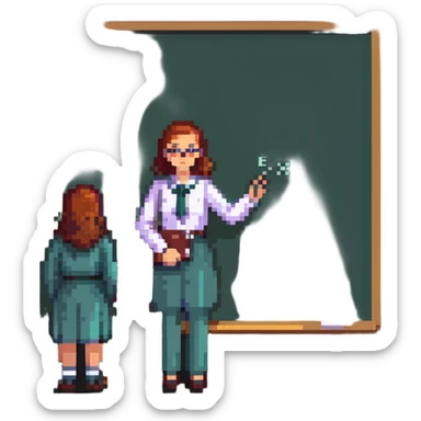 teacher at a blackboard sticker