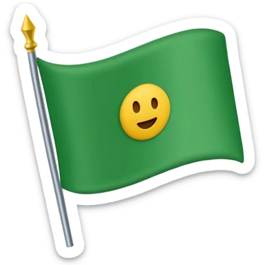 solo una bandera simple, un palo y una bandera verde en forma de pico, sin emojis de cara encima sticker