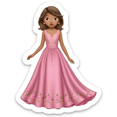 Gown in pink for kids sticker