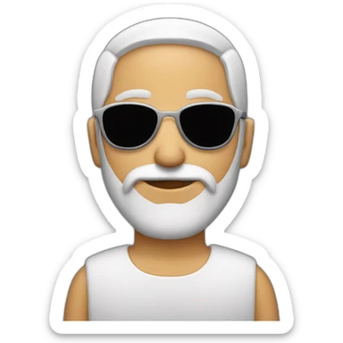 mysterious muslim man with 3 day beard, short blond hair on top and rose sunglass  sticker