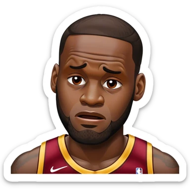 LeBron James crying because he lost a nba game sticker