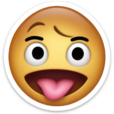 Heart eye emoji with tongue sticking out sticker