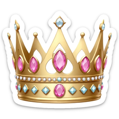white and pink crown sticker