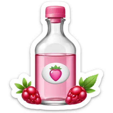 realistic Johnson and Johnson style bottle pink cap pink logo clear bottle with berry party logo with diddy oil and a berry on top bottle sticker