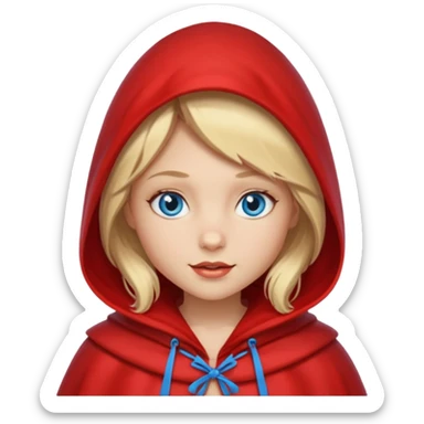 little red riding hood with blonde hair without fruit and with blue eyes sticker
