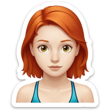 22-year-old redheaded girl athlete swimmer sticker