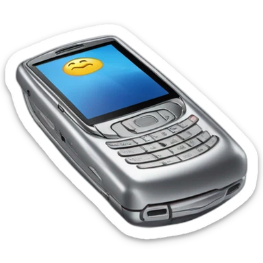 silver 2004 Motorola Razr V3 mobile device with the iconic clamshell design sticker