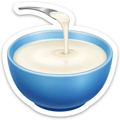 milk in a blue bowl sticker