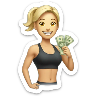 happy personal trainer with money sticker