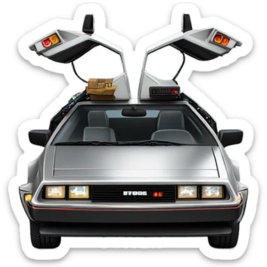 DeLorean back to the future lightspeed Point of Sale sticker