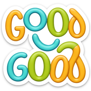The word GOON formed by playful, cartoonish human limbs (arms and legs) arranged to form each letter, fun, bold, lighthearted style sticker