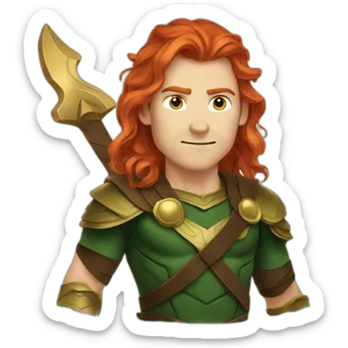 Loki red hair norse mythology sticker