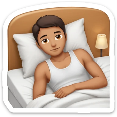 Masculine woman spooning in bed sticker