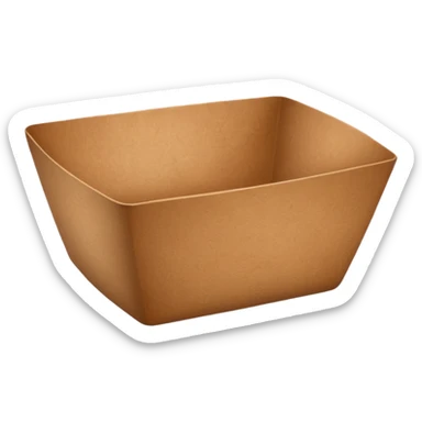 create an emoticon of a retangular bowl made of kraft paper, 
The lunch box should be the most similar to this real one..
https://i.postimg.cc/FKcHz1tk/Screenshot-2025-11-11-alle-16-06-29.png

Can get more images of the bowl from this instagram account https://www.instagram.com/chefaporterbr/ sticker