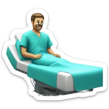 the patient is on the surgical table sticker