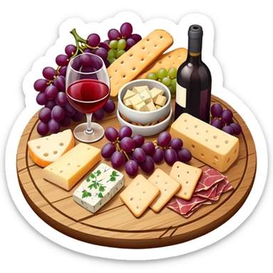 charcuterie board with wine sticker