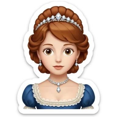 a young lady from the regency era called Frances, named the diamond of the season, more regency, she has chestnut hair sticker