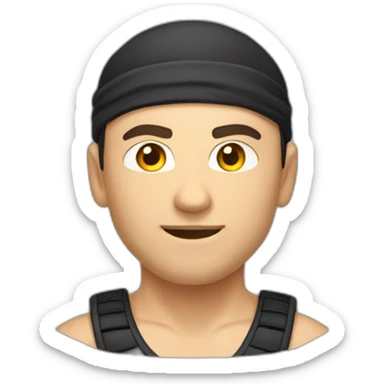 male Ninja Warrior athlete of Caucasian descent sticker