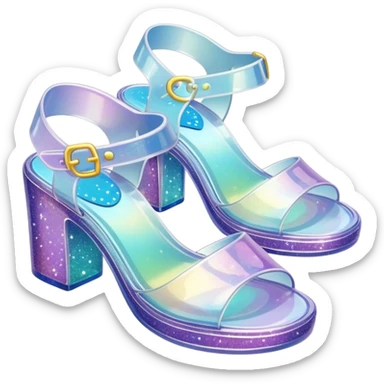 90’s glitter jelly sandals sticker