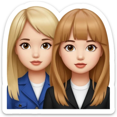 Debby Ryan (straight bangs) and Sabrina Carpenter sticker