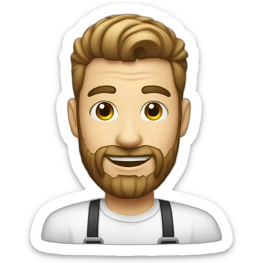 White barber Singer with micro sticker