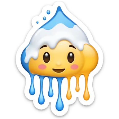 A glossy white paint splash sticker