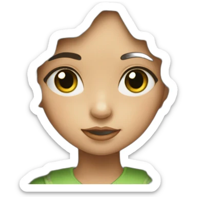 Niña morena con rizos y ojos verdes claros sticker
