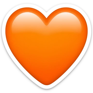 coração laranja sticker