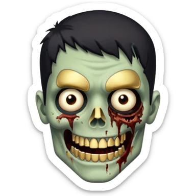 faça um homem zumbi, de cabelo baixo mostrando o dente de ouro sticker