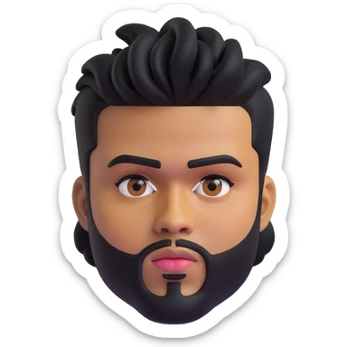 The Weeknd emoji close-up face featuring unique hair and facial features sticker