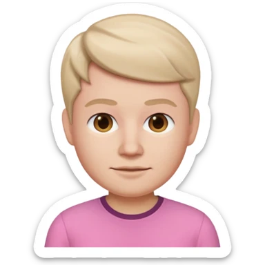 Memoji baju pink muka warna sticker