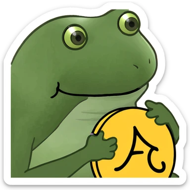 bufo frog holding or wearing the 'artist formerly known as Prince' symbol sticker