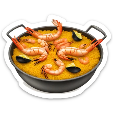 paella with shrimps  sticker