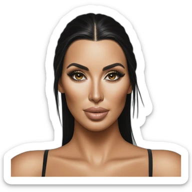 hyper-realistic painting kim kardashian beach bum sticker