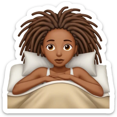 Black woman with locs waking up sticker