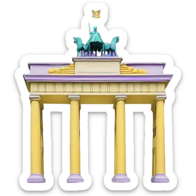 Purple and yellow brandenburg gate sticker