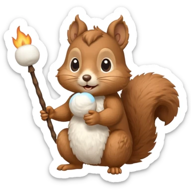 un écureuil qui fait du camping sticker